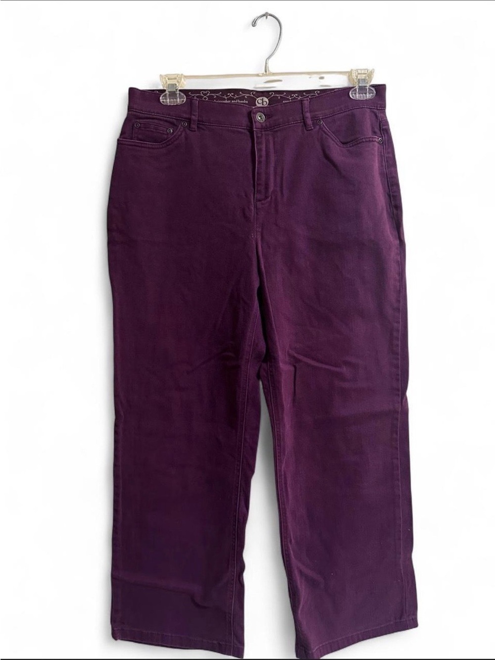 Women’s Christopher and Banks High-Rise Straight Jeans in Deep Plum 12P